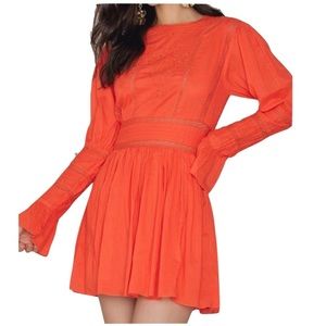 Free People Orange Long Sleeve Dress - Size 6